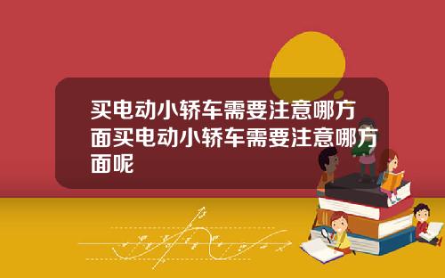 买电动小轿车需要注意哪方面买电动小轿车需要注意哪方面呢