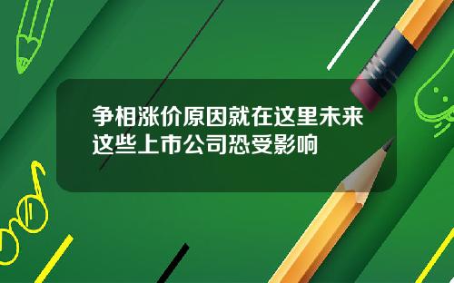 争相涨价原因就在这里未来这些上市公司恐受影响