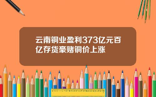 云南铜业盈利373亿元百亿存货豪赌铜价上涨