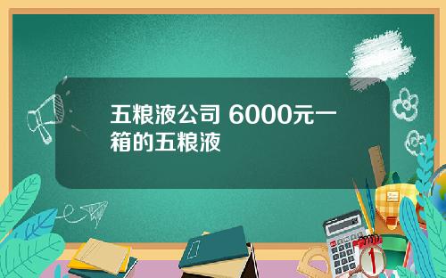 五粮液公司 6000元一箱的五粮液
