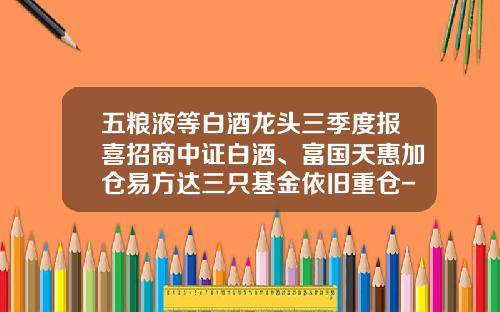 五粮液等白酒龙头三季度报喜招商中证白酒、富国天惠加仓易方达三只基金依旧重仓-基金持有公司
