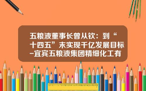 五粮液董事长曾从钦：到“十四五”末实现千亿发展目标-宜宾五粮液集团精细化工有限公司