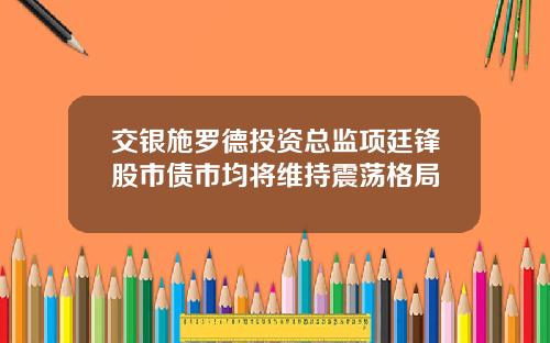 交银施罗德投资总监项廷锋股市债市均将维持震荡格局