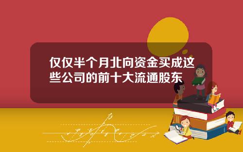 仅仅半个月北向资金买成这些公司的前十大流通股东