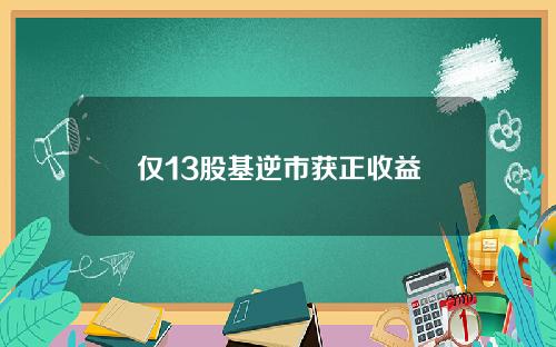 仅13股基逆市获正收益