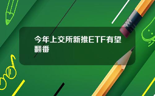 今年上交所新推ETF有望翻番