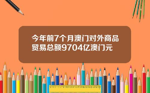今年前7个月澳门对外商品贸易总额9704亿澳门元
