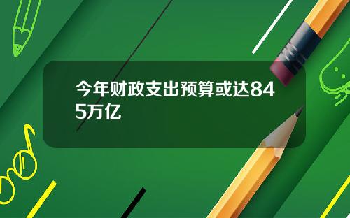 今年财政支出预算或达845万亿