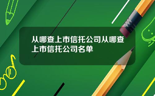 从哪查上市信托公司从哪查上市信托公司名单