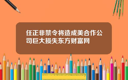 任正非禁令将造成美合作公司巨大损失东方财富网