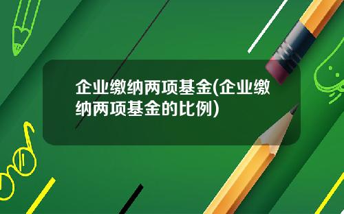 企业缴纳两项基金(企业缴纳两项基金的比例)