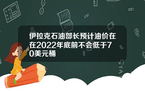 伊拉克石油部长预计油价在在2022年底前不会低于70美元桶