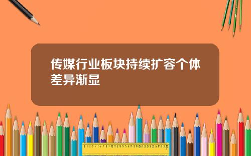 传媒行业板块持续扩容个体差异渐显