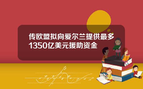 传欧盟拟向爱尔兰提供最多1350亿美元援助资金