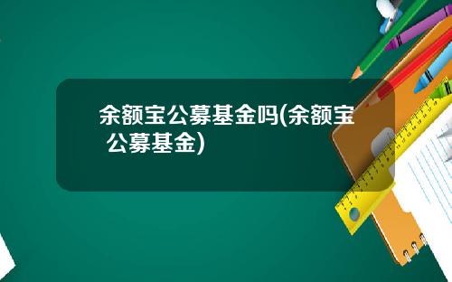 余额宝公募基金吗(余额宝 公募基金)