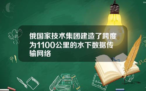 俄国家技术集团建造了跨度为1100公里的水下数据传输网络