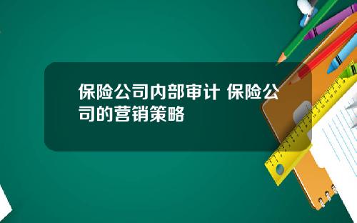 保险公司内部审计 保险公司的营销策略