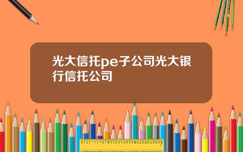 光大信托pe子公司光大银行信托公司