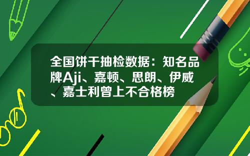 全国饼干抽检数据：知名品牌Aji、嘉顿、思朗、伊威、嘉士利曾上不合格榜