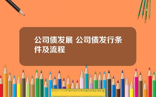 公司债发展 公司债发行条件及流程
