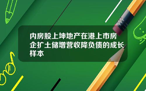 内房股上坤地产在港上市房企扩土储增营收降负债的成长样本