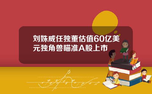 刘姝威任独董估值60亿美元独角兽瞄准A股上市