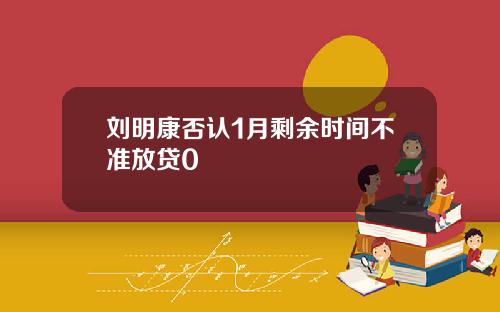 刘明康否认1月剩余时间不准放贷0