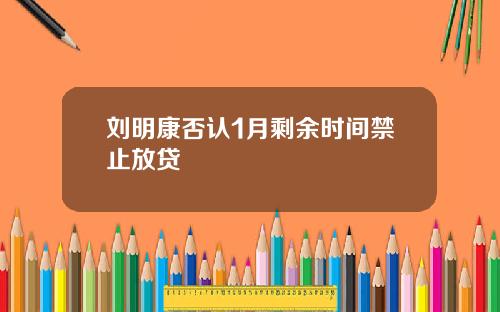 刘明康否认1月剩余时间禁止放贷