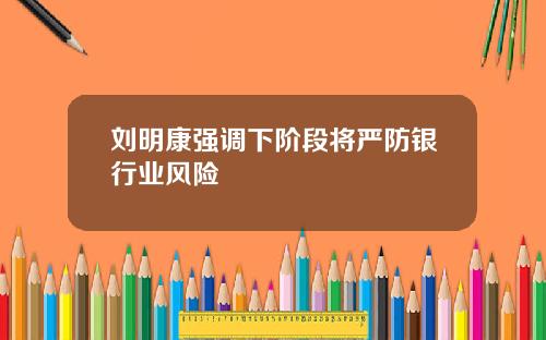 刘明康强调下阶段将严防银行业风险