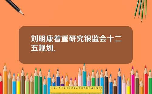 刘明康着重研究银监会十二五规划.