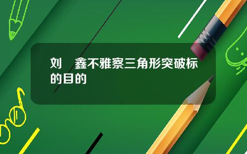 刘炟鑫不雅察三角形突破标的目的