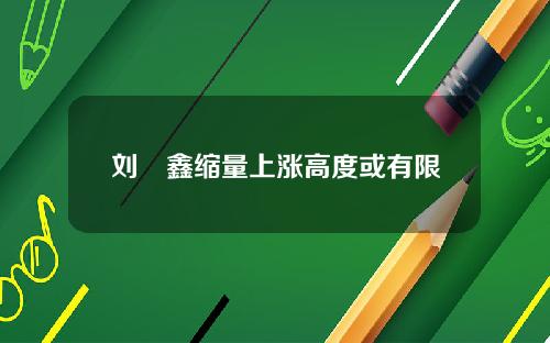 刘炟鑫缩量上涨高度或有限