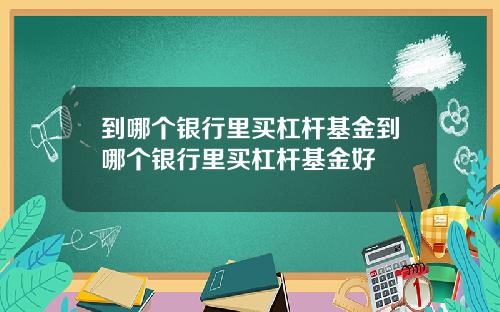 到哪个银行里买杠杆基金到哪个银行里买杠杆基金好