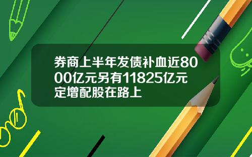 券商上半年发债补血近8000亿元另有11825亿元定增配股在路上
