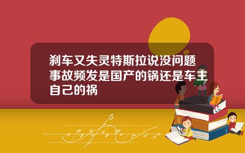 刹车又失灵特斯拉说没问题事故频发是国产的锅还是车主自己的祸
