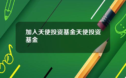 加入天使投资基金天使投资基金