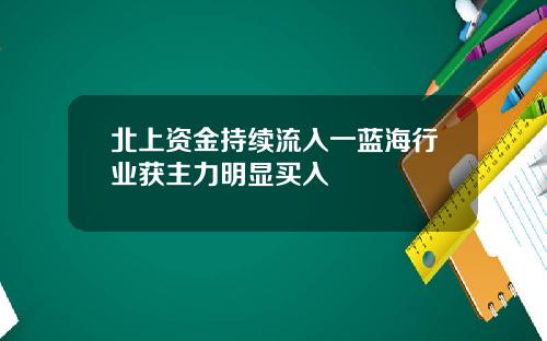 北上资金持续流入一蓝海行业获主力明显买入