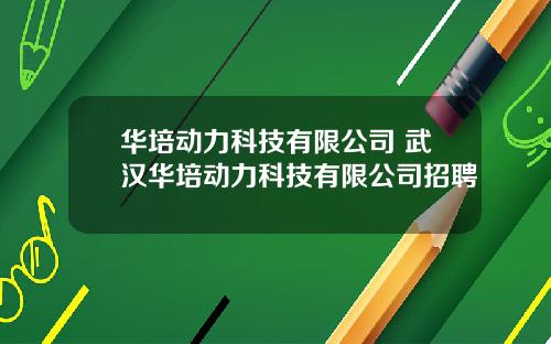 华培动力科技有限公司 武汉华培动力科技有限公司招聘