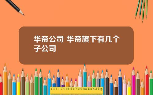 华帝公司 华帝旗下有几个子公司