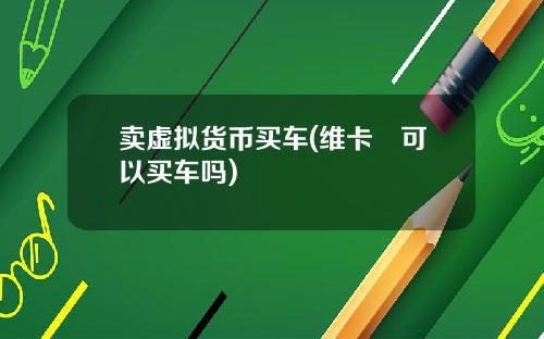 卖虚拟货币买车(维卡帀可以买车吗)