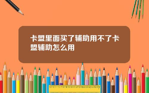 卡盟里面买了辅助用不了卡盟辅助怎么用
