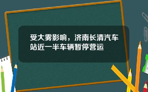 受大雾影响，济南长清汽车站近一半车辆暂停营运