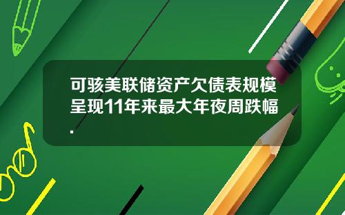 可骇美联储资产欠债表规模呈现11年来最大年夜周跌幅.