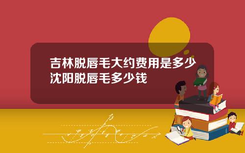 吉林脱唇毛大约费用是多少沈阳脱唇毛多少钱