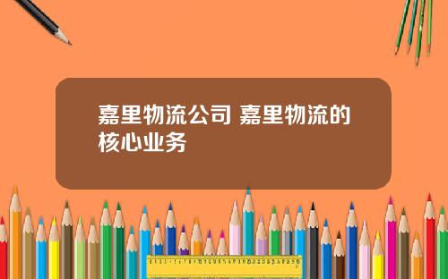 嘉里物流公司 嘉里物流的核心业务
