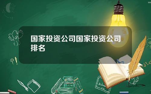 国家投资公司国家投资公司排名