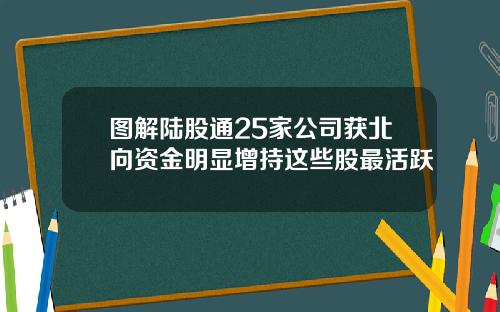 图解陆股通25家公司获北向资金明显增持这些股最活跃