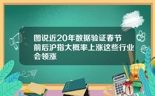 图说近20年数据验证春节前后沪指大概率上涨这些行业会领涨