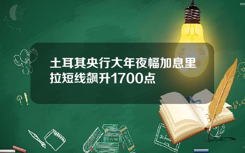 土耳其央行大年夜幅加息里拉短线飙升1700点