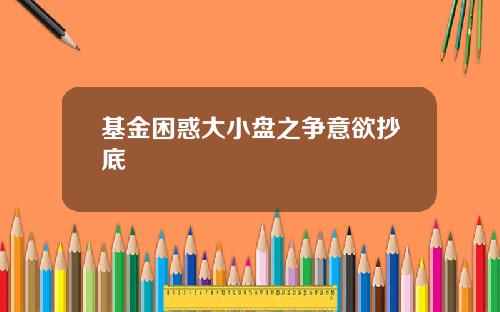基金困惑大小盘之争意欲抄底